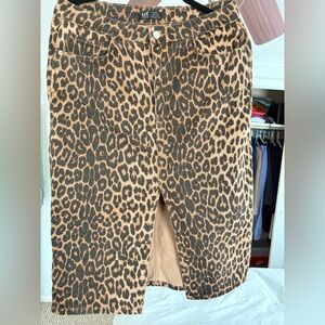 Zara TRF Animal Print Skirt Large/ 30 inch waist